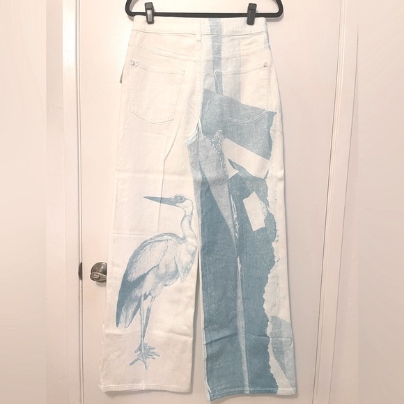 NWT Anthropologie x Anne Guest Size 28 Cyanotype High-Rise Jeans in White - Picture 8 of 10